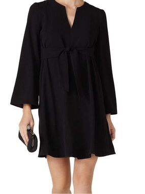 Trina Turk Gene dress Black Tie-Waist Long Sleeve Mini Dress - Women